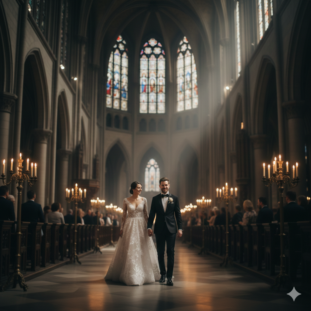 15. Cinematic Wedding Couple Photo with Depth of Field