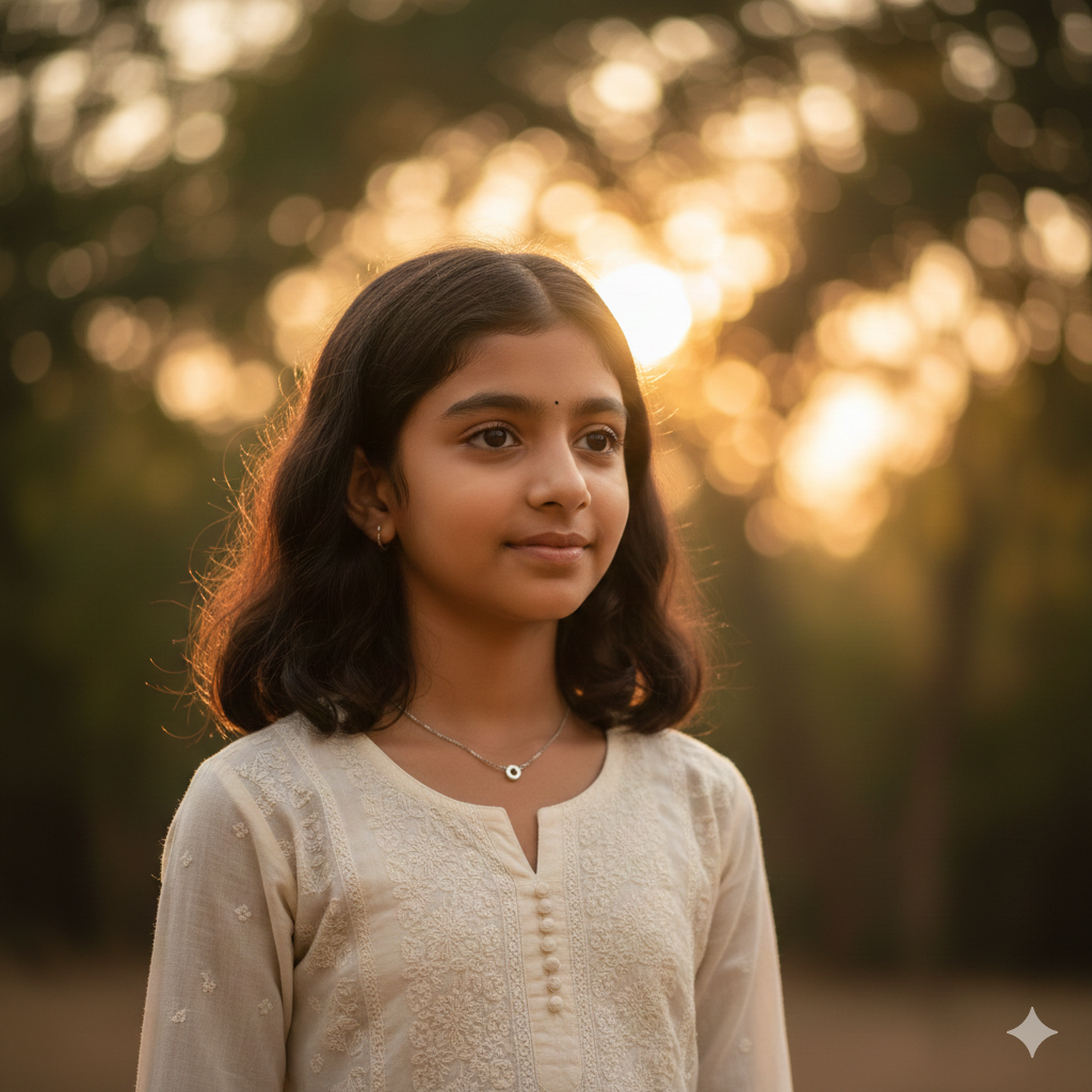 Indian Girl Portrait with Soft Natural Lighting