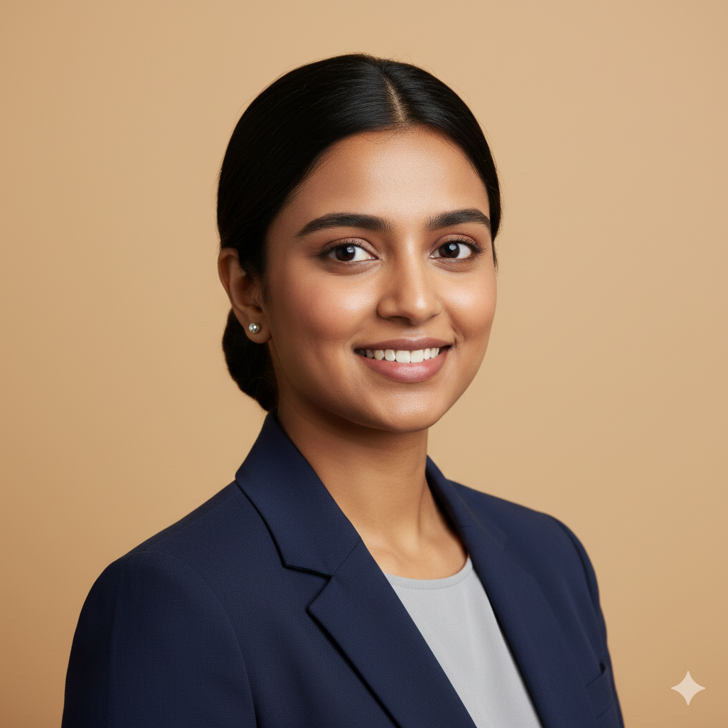 Simple and Elegant Indian Girl Headshot Prompt
