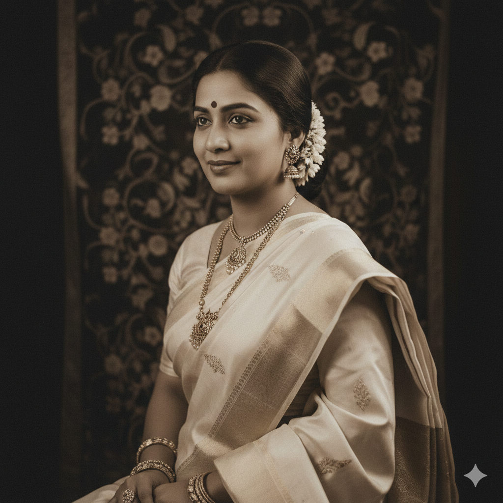 Classic Indian Girl Portrait with Timeless Beauty