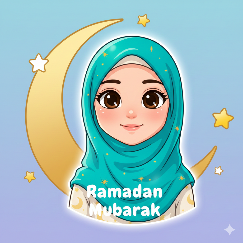 Cute Cartoon‑Style Ramadan DP Girl Aesthetic
