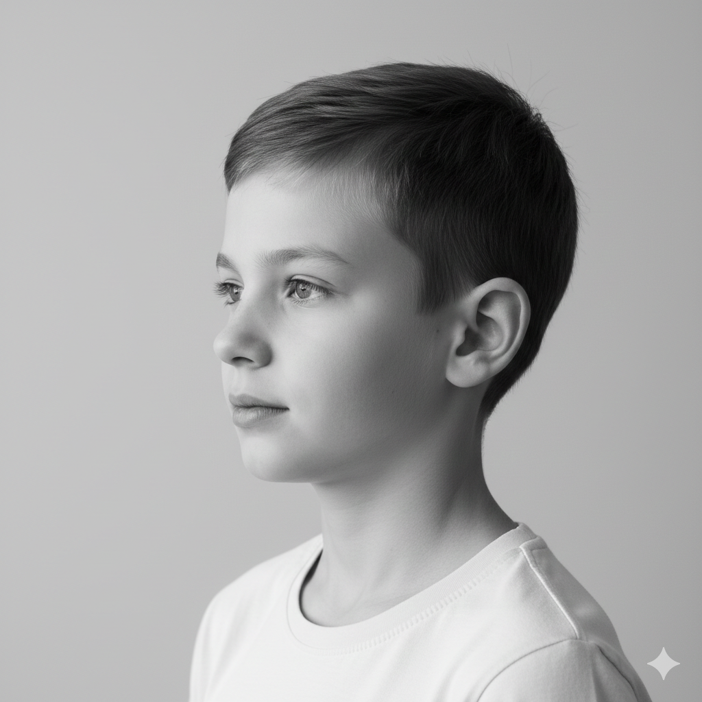 Minimal Background Black and White Boy DP