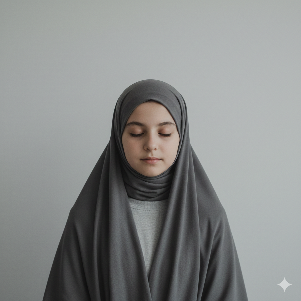 Minimalist Hijab Girl Portrait with Calm Expression