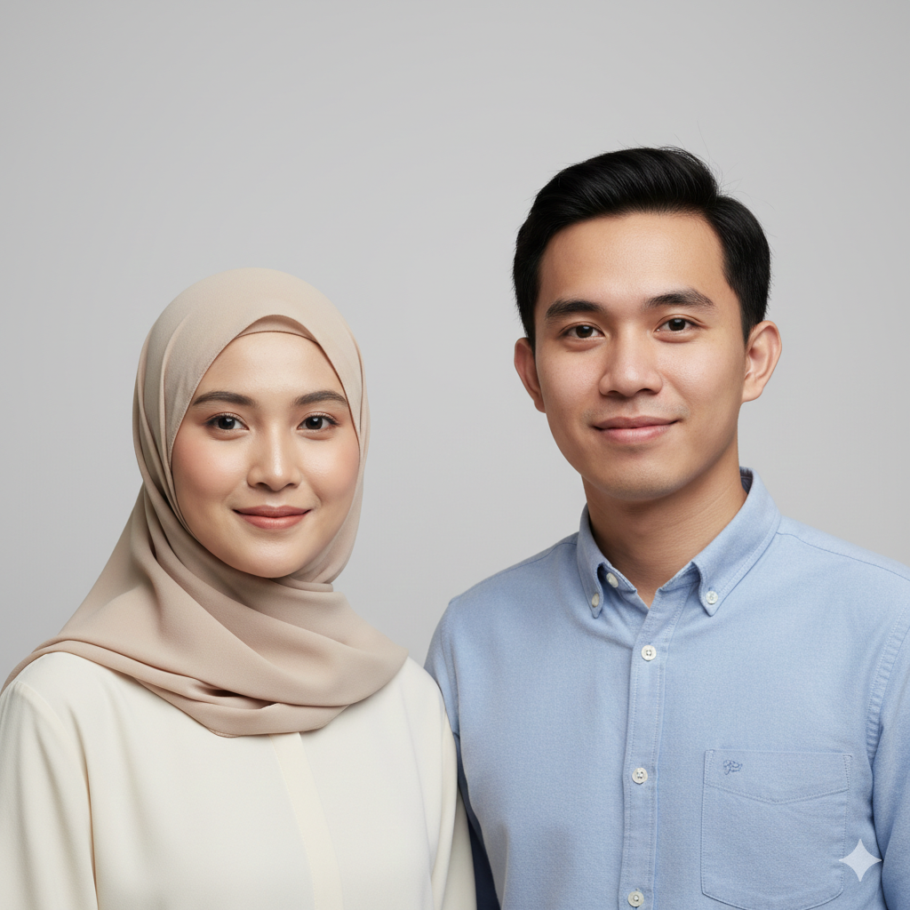 Simple and Clean Muslim Couple Profile Picture