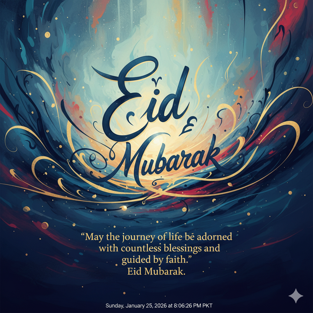 Creative Eid Mubarak Image with Meaningful Quote