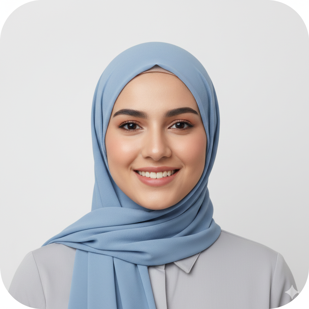 18. Clean and Simple Muslim Woman Profile Picture Prompt