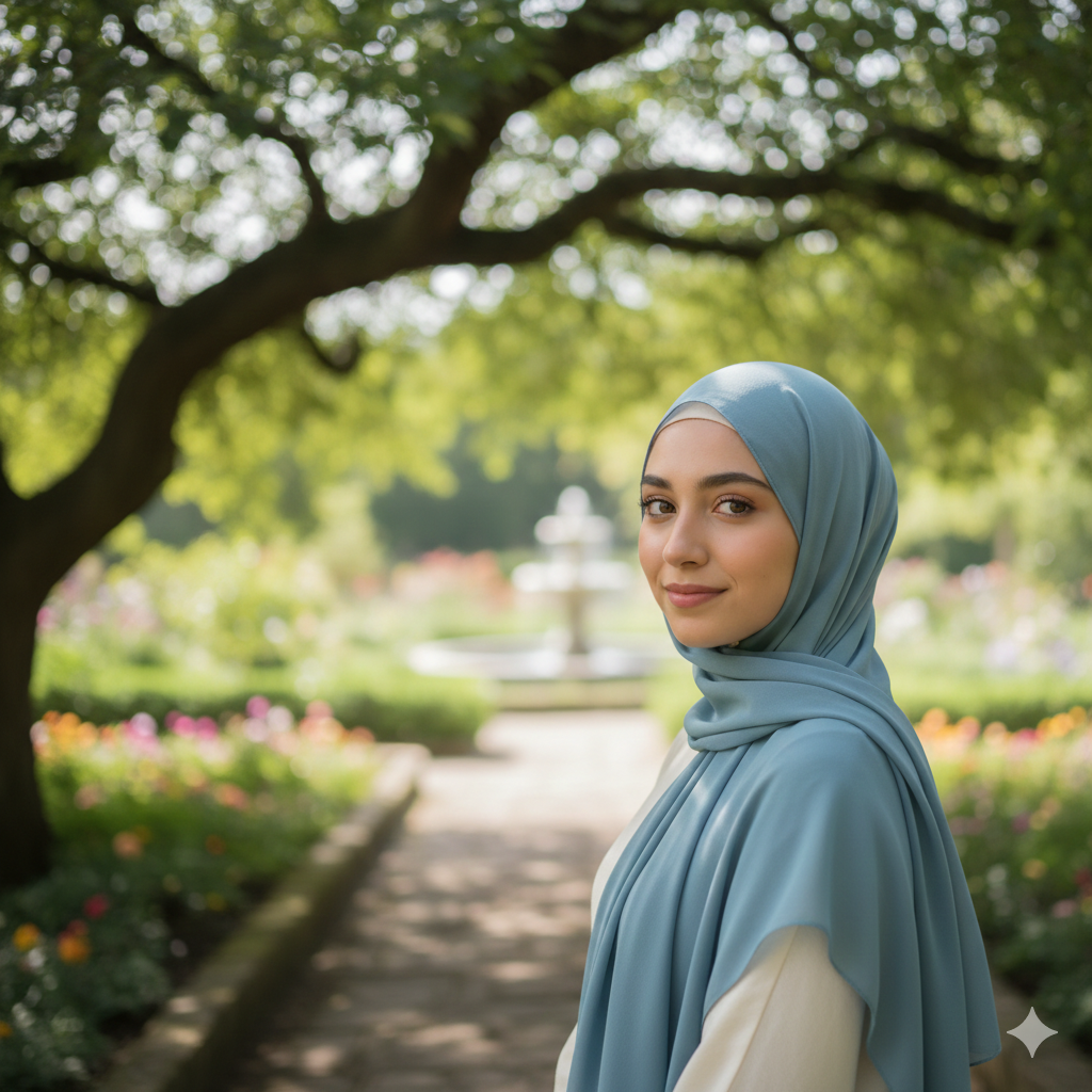 Muslim Girl DP with Soft Daylight Outdoor Look