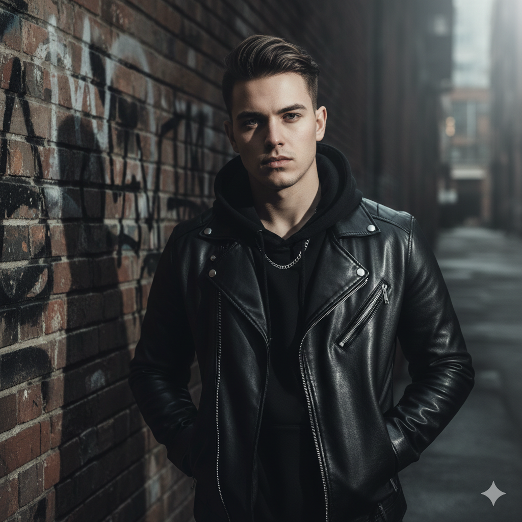 18. Urban Fashion Stylish Boy Portrait with Cool Mood