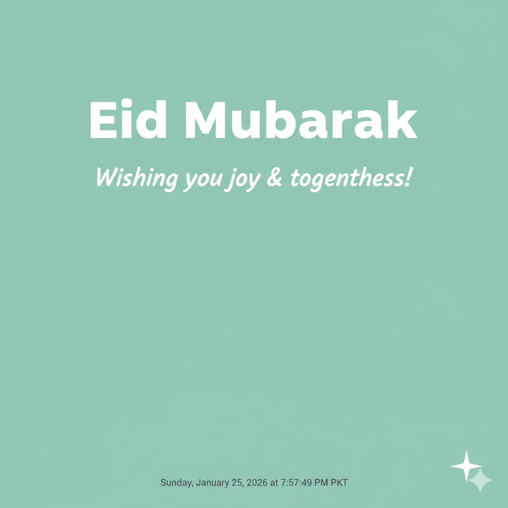 Minimal Clean Eid Mubarak Quote Image for WhatsApp
