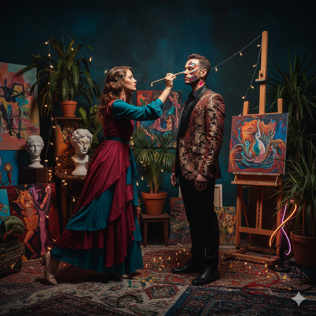 Artistic Couple Portrait Prompt