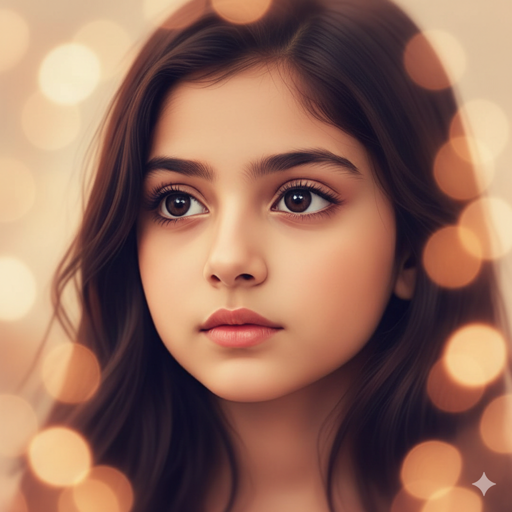 Close‑Up Pakistani Girl Portrait with Soft Focus