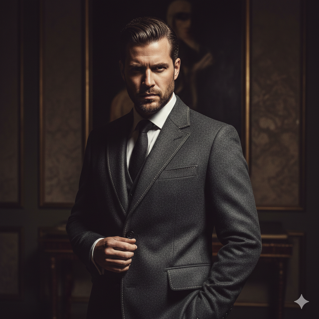 Luxury Coat Suit Image with High Contrast Lighting