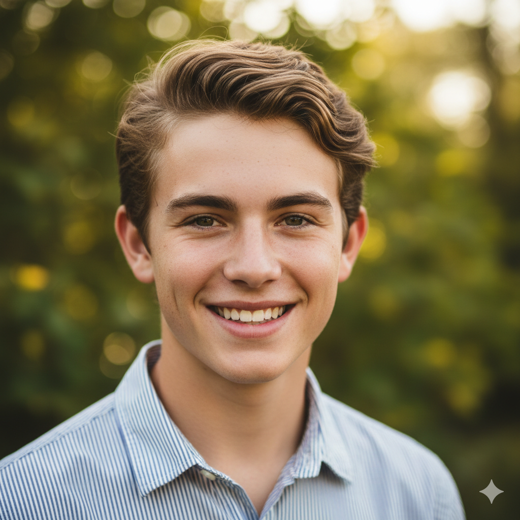 7. Casual Stylish Boy Portrait with Natural Expression