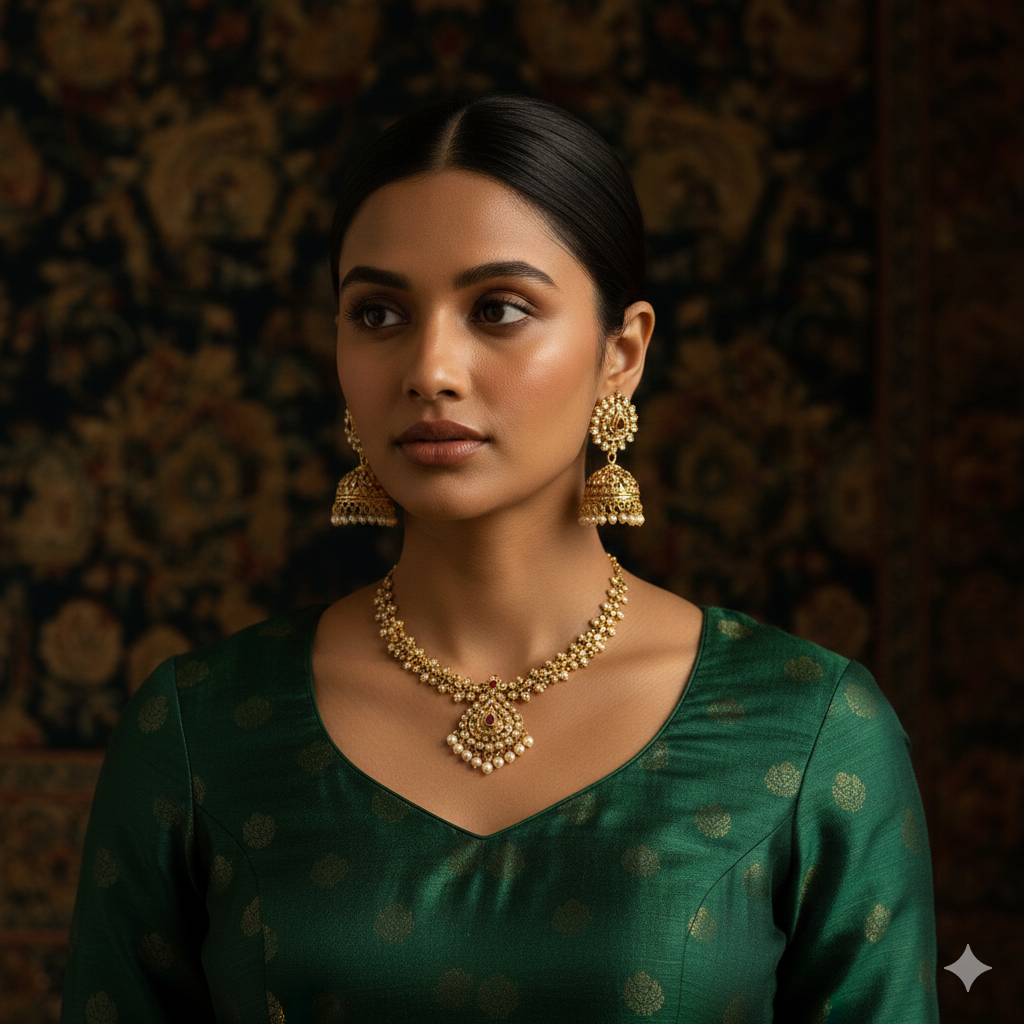 Indian Girl Photo with Traditional Jewelry and Simple Style