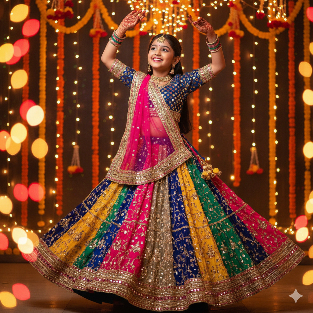 9. Festive Lehenga Look with Cultural Indian Aesthetic
