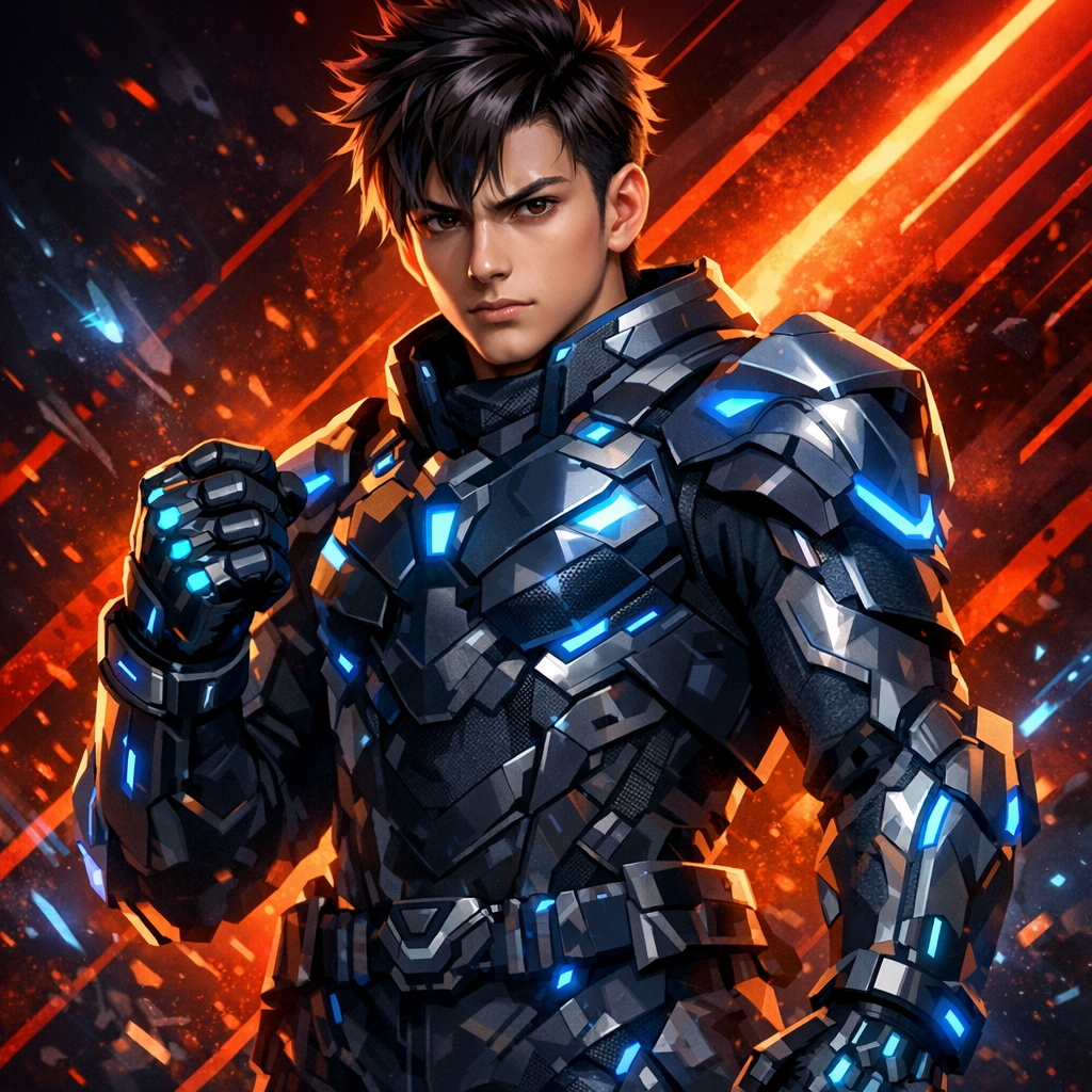 Free Fire Boy Avatar with Futuristic Armor