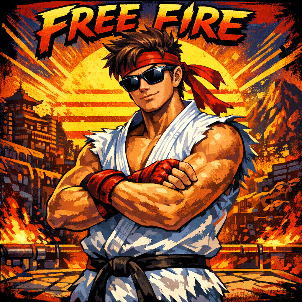 Free Fire Boy Character with Street Fighter Vibes