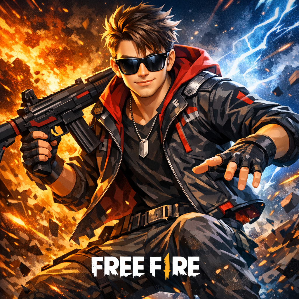 Cartoon‑Style Free Fire Boy Avatar Prompt