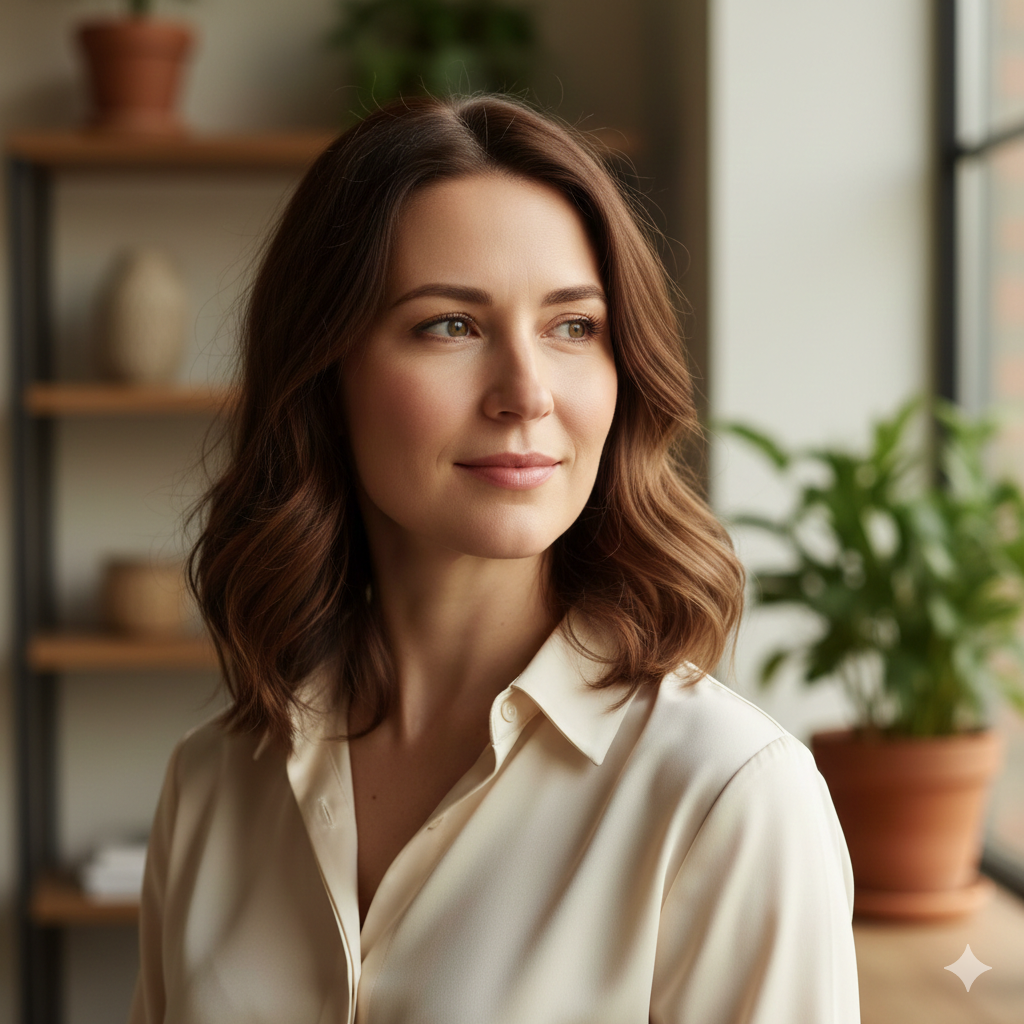 Professional Headshot with Window‑Light Effect