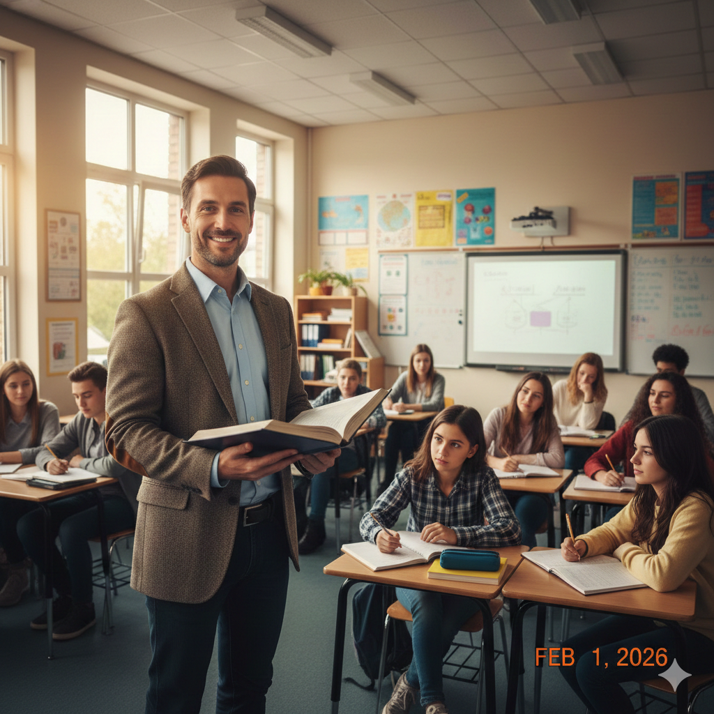 2. Professional Teacher Photo in Classroom Setting