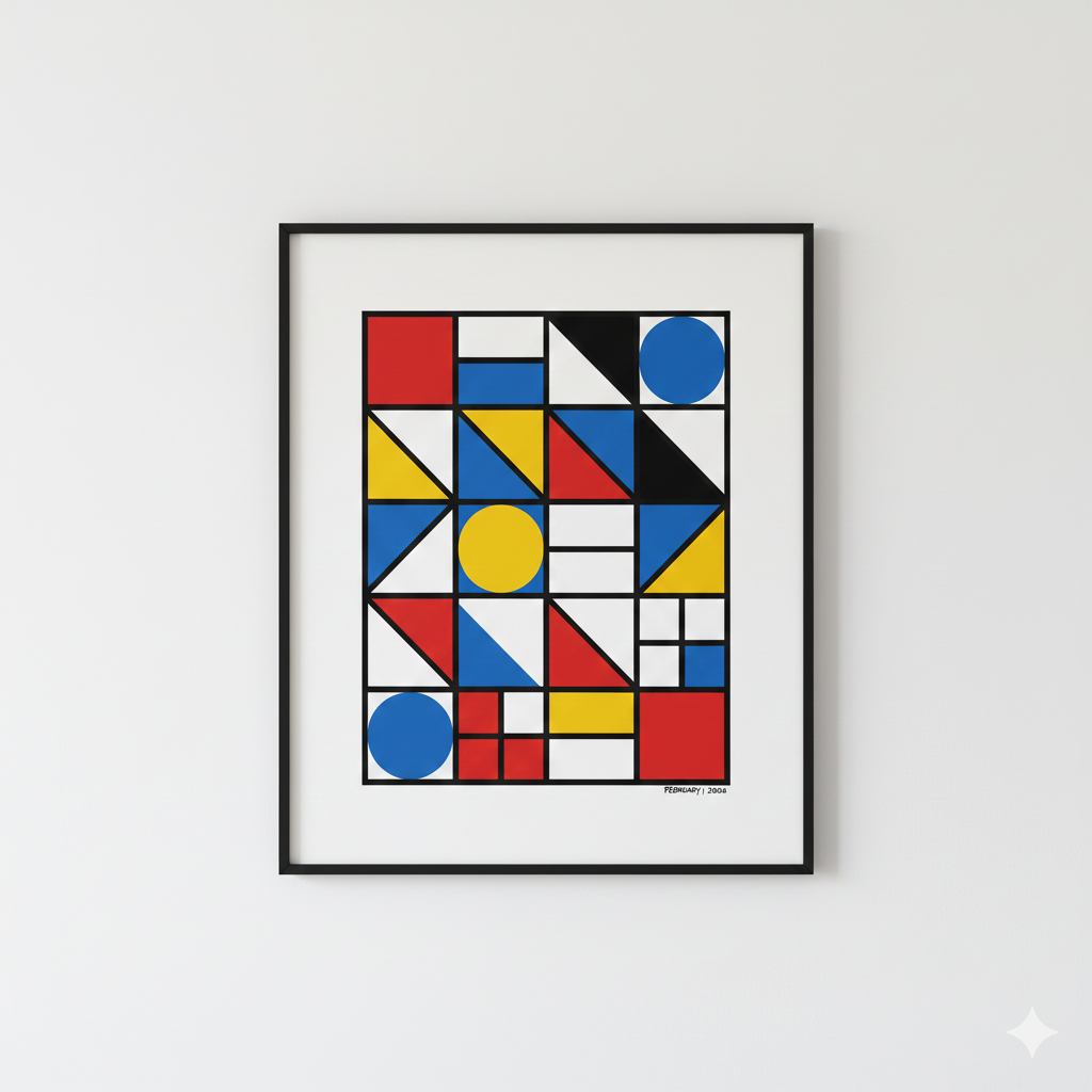Geometric Abstract Art Prompt with Clean Lines