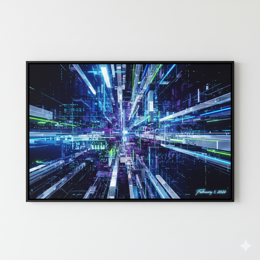 Futuristic Abstract Art with Digital Aesthetic